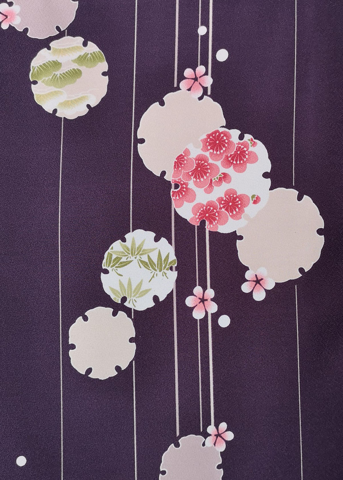 ชุดกิโมโนสีม่วงเข้ม ลาย05