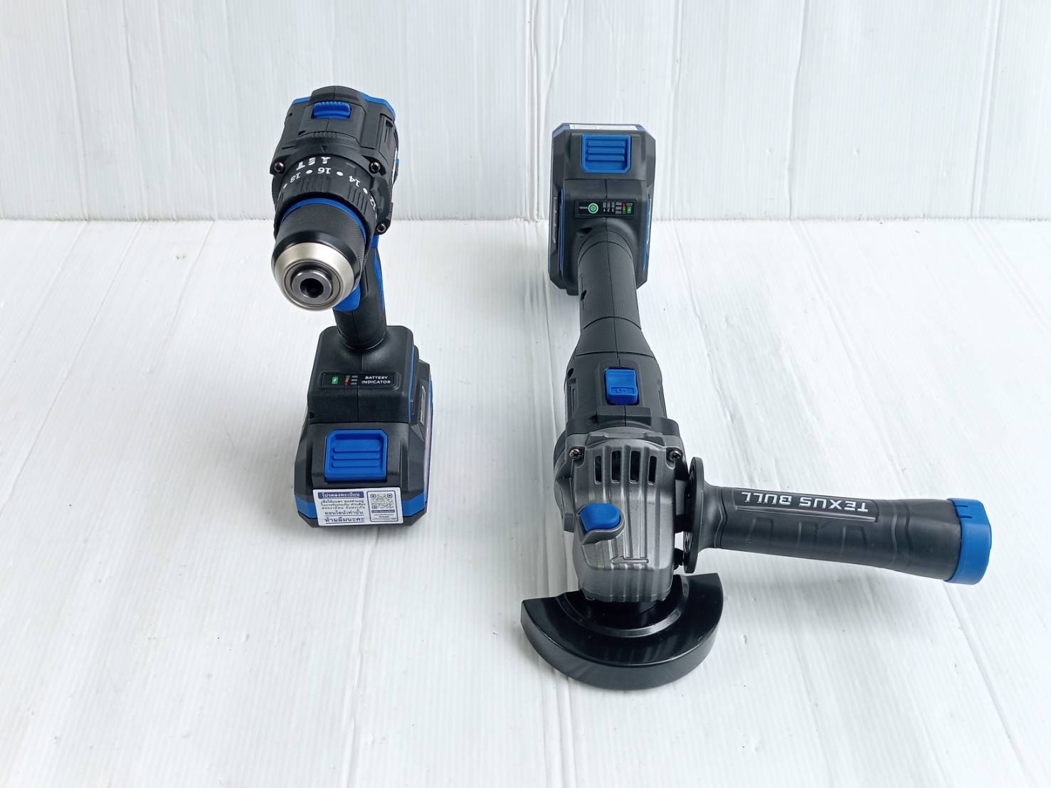 TEXUS BULL รุ่น TX-8241 ชุดสว่านกระแทกและเจียรมือไร้สาย 20V. พร้อมแบตเตอรี่ x4.0/6.0Ah