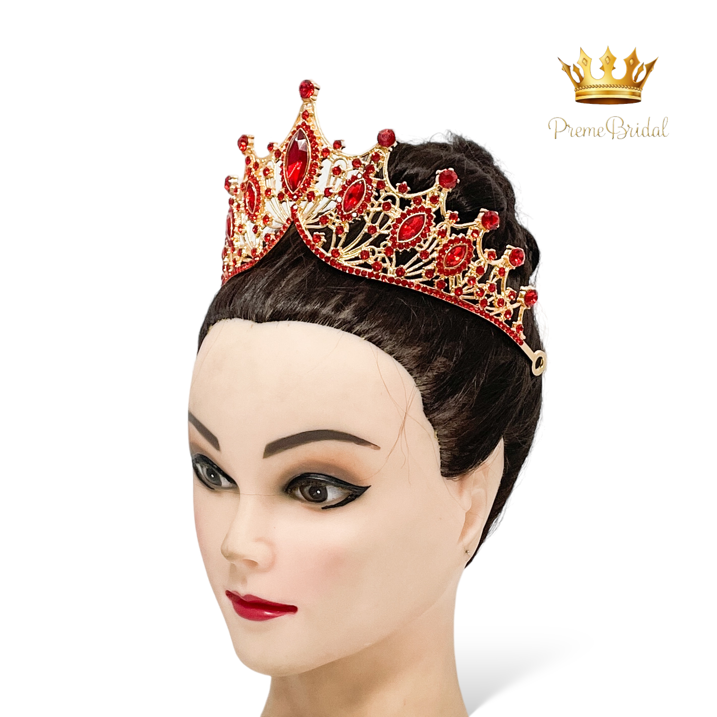 (พร้อมส่ง) เทียร่า 303 สีแดง-ทองB มงกุฎนางงาม งานสวย ปราณีต QCเพชรทุกเม็ด สินค้าพร้อมส่งจากไทย