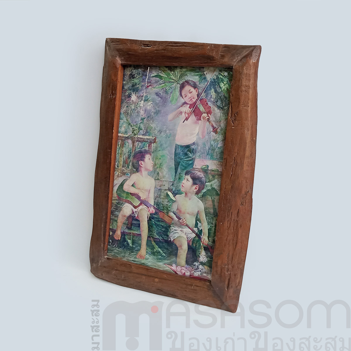 กรอบรูปไม้เก่ารูปเด็ก