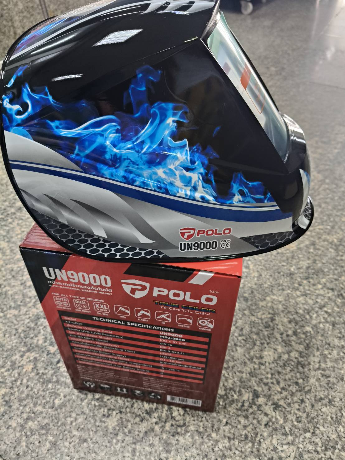 หน้ากากปรับแสงอัตโนมัติ มุมมองกว้าง UN9000 POLO True Color