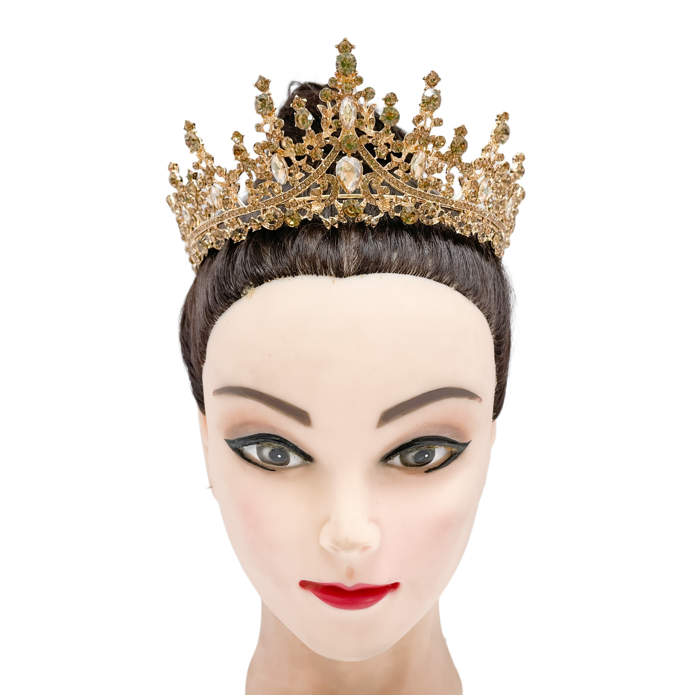 (พร้อมส่ง) เทียร่า 273 สีเหลืองทอง มงกุฎนางงาม มงกุฎเจ้าหญิง งานสวย ปราณีต QCเพชรทุกเม็ด สินค้าพร้อมส่งจากไทย