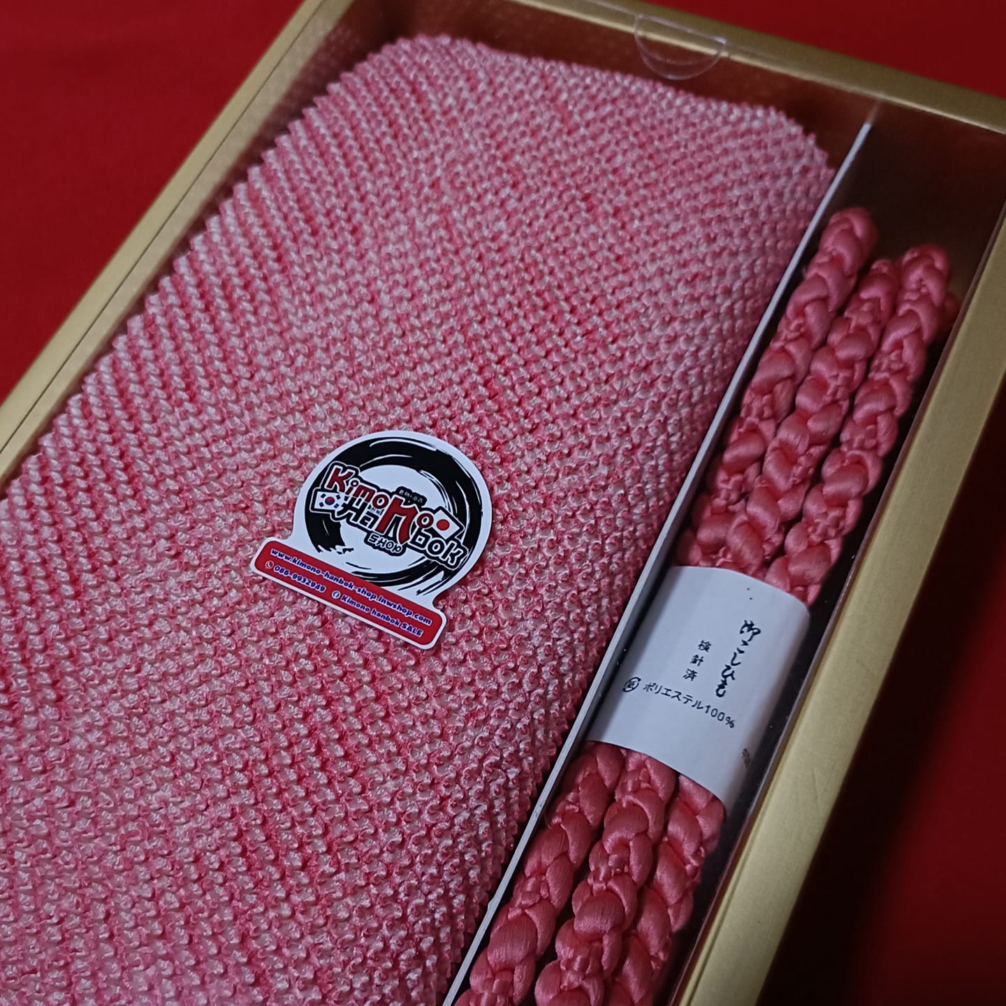 setผ้าชิโบริ+เชื่อกประดับโอบิ ชมพู05