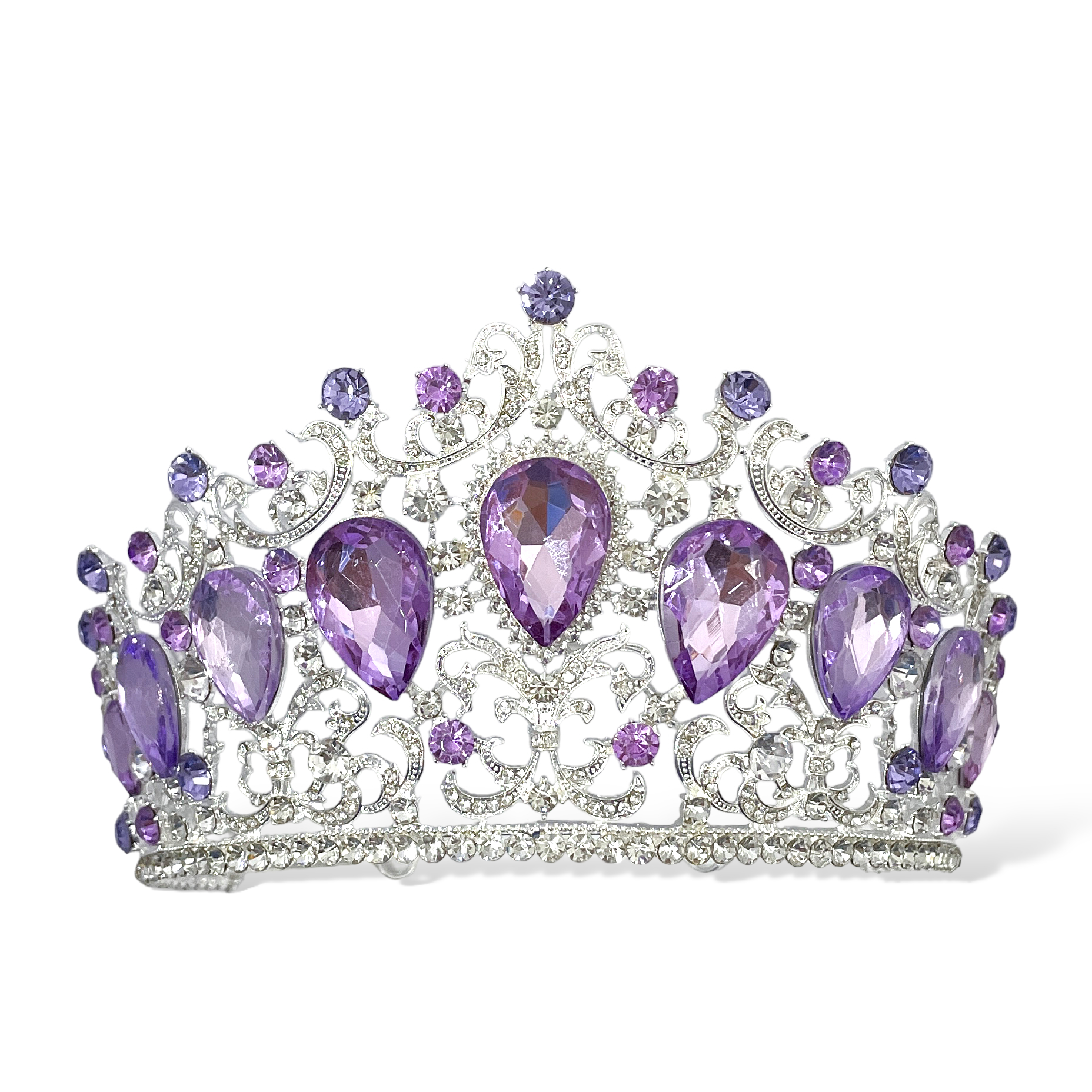 (พร้อมส่ง) เทียร่า 378 สีม่วง งานสวย ปราณีต QCเพชรทุกเม็ด สินค้าพร้อมส่งจากไทย