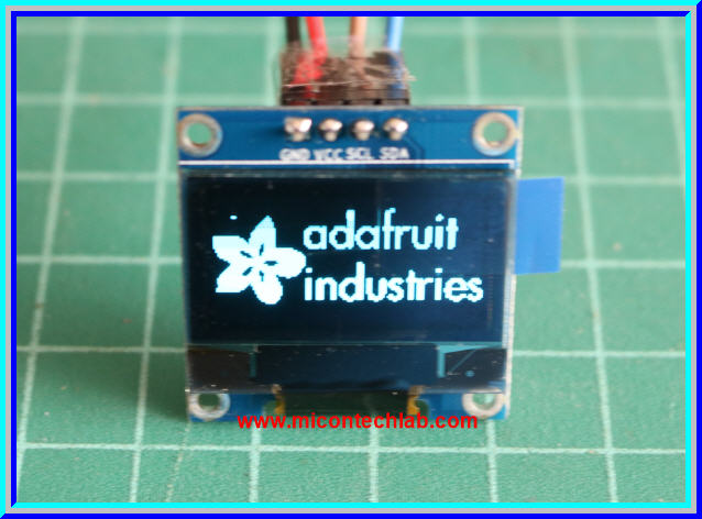 1x จอ OLED LCD 128x64 สีน้ำเงิน ขนาด 0.96" แบบ I2C