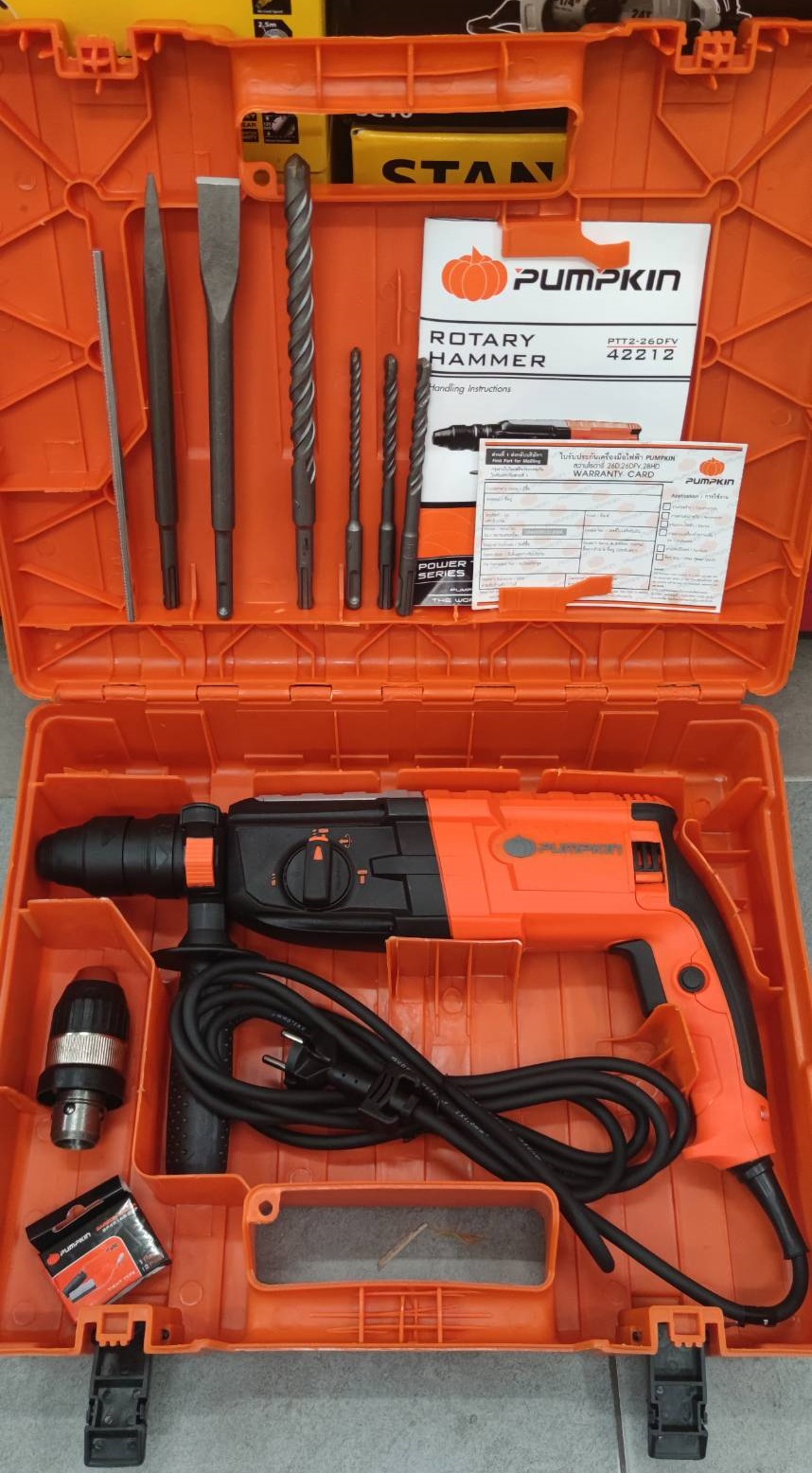 สว่านโรตารี่3ระบบ PTT2-26DFV PUMPKIN