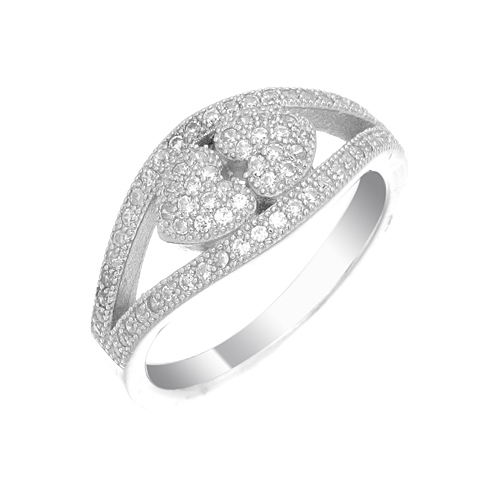 แหวนเงินแท้925เพรชประดับเพรชแท้สวิส เกรดดี น้ำใส