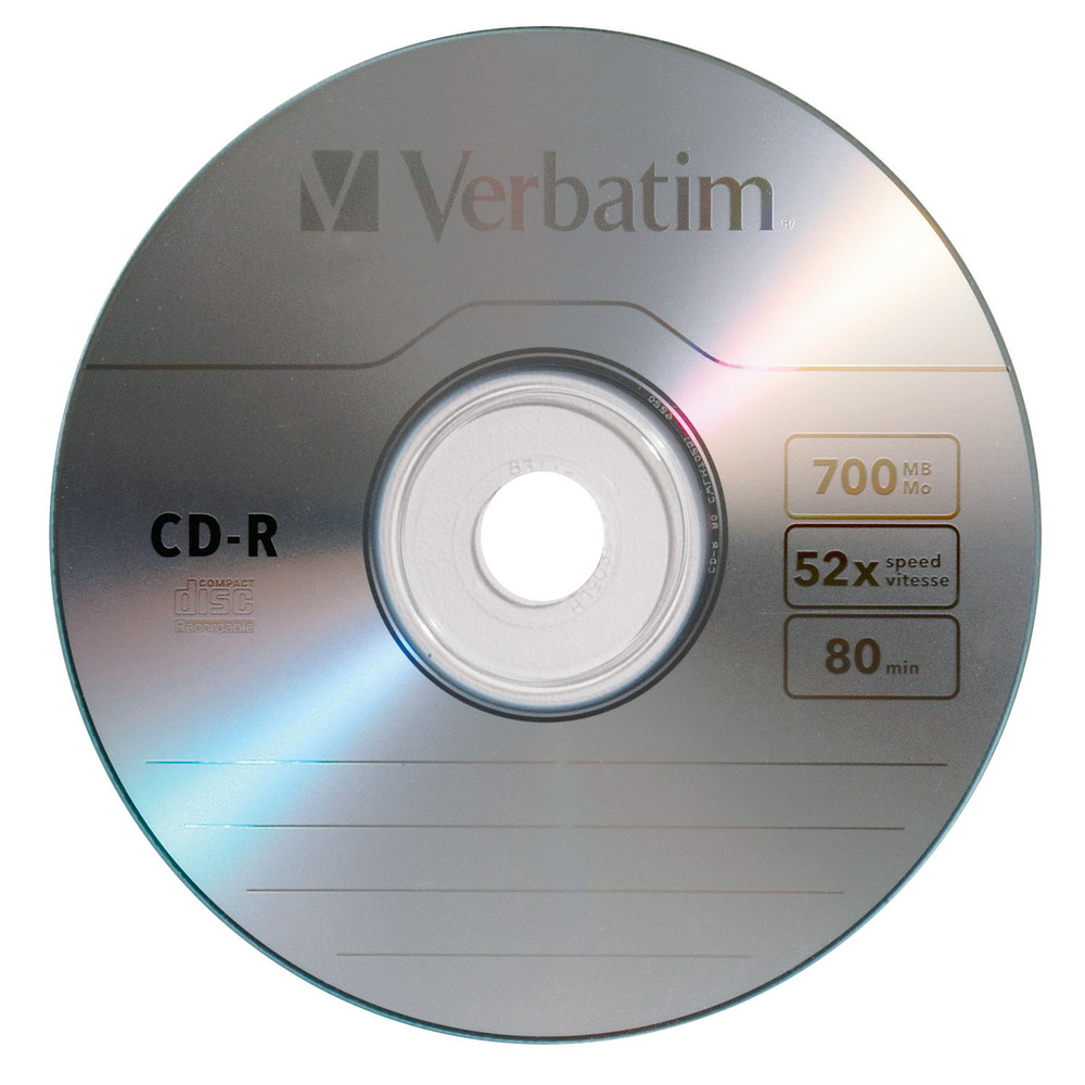 (CD) แผ่นเปล่า CD-R VERBATIM รุ่น Silver 1 แพ็ค (50 แผ่น)