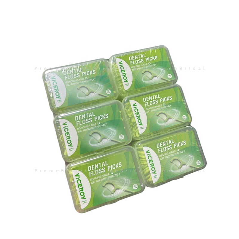 🦷 Viceroy Dental Floss Picks | ไหมขัดฟันแบบด้าม 50 ชิ้น 🧼✨ สะอาดล้ำลึก ดูแลเหงือก – พกง่าย ใช้สะดวก 💚