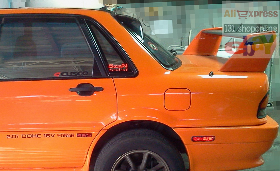 บังแดดหลัง Mitsubishi Galant VR-4 89-93 พร้อมกิ๊ปล็อตสแตนเลสแท้