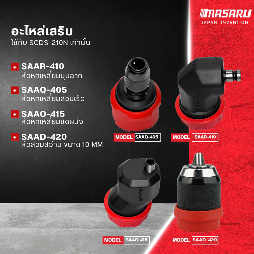 MASARU SAAR-410 หัวหกเหลี่ยมมุมฉาก