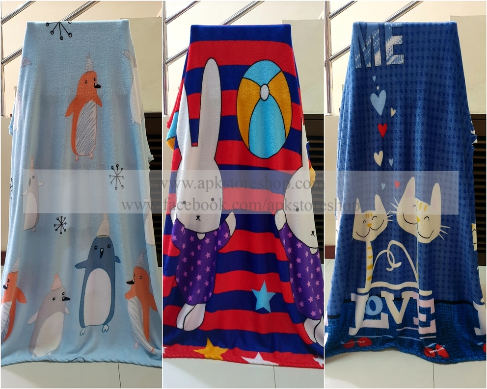 ขายส่ง ผ้าห่มนาโน แบบบาง #APK57-ลายการ์ตูน ส่ง 57 บาท