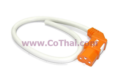 ปลั๊กสี่เหลี่ยม(ปลั๊กAC) ตัวผู้ สายข้าง สีส้ม พร้อมสาย 50cm 2.5mm