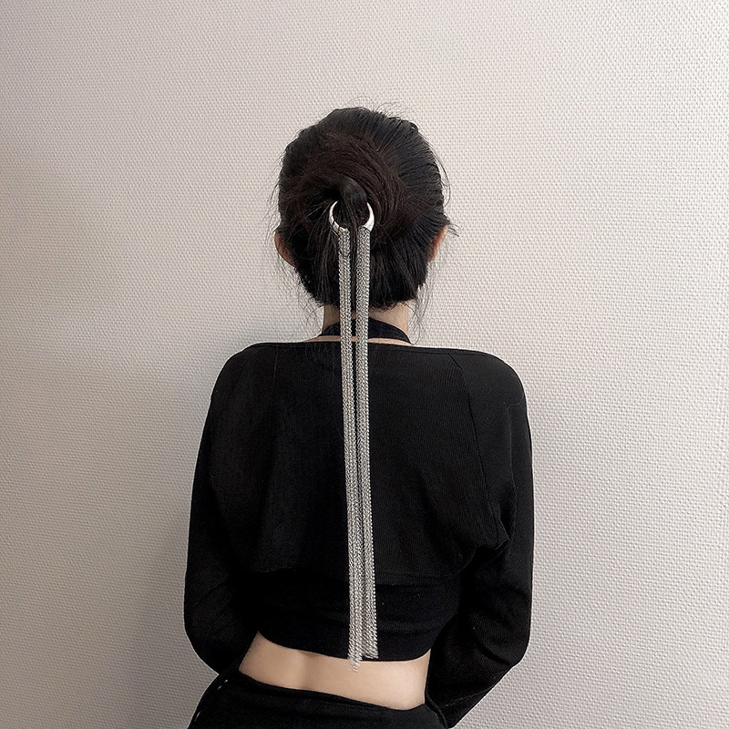 โซ่คล้องผม แฟชั่น เกาหลี ซุปเปอร์โมเดล ยาว 42 cm