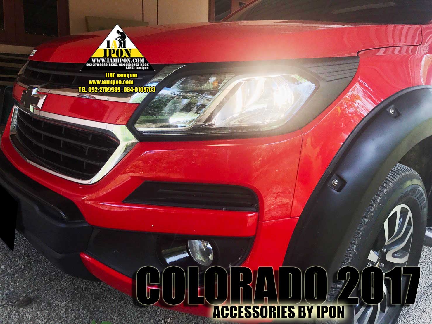 HEAD LAMP COVER CHEVROLET ALL NEW COLORADO 2016-2017 ครอบไฟหน้าดำด้านออนิวโคโลราโด 2016-2017