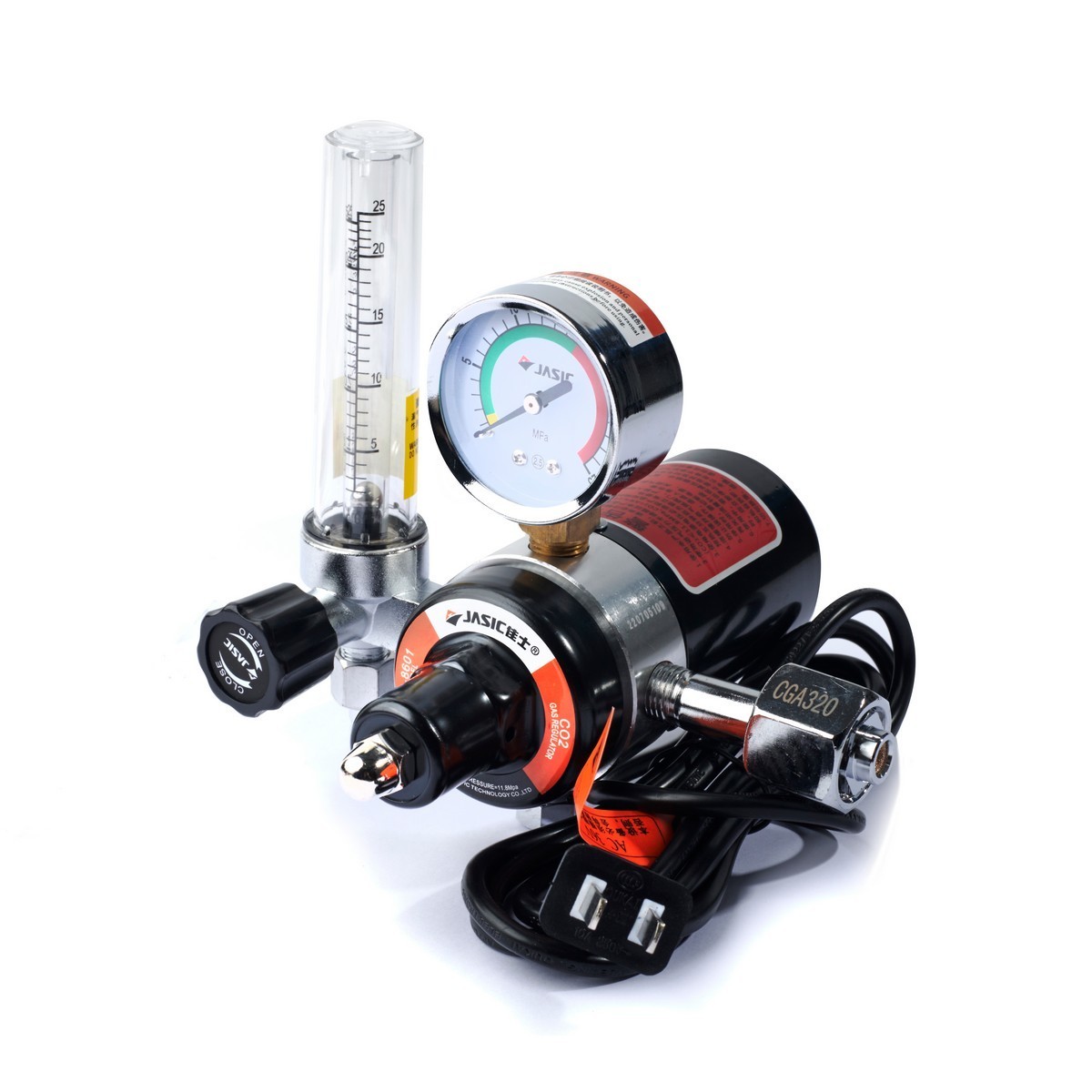 JASIC เกจ์วัดแรงดัน CO2 อลูมิเนียม รุ่น J072-10086569 ใช้กับเครื่องเครื่อง MIG รุ่น MIG200, MIG250, MIG350