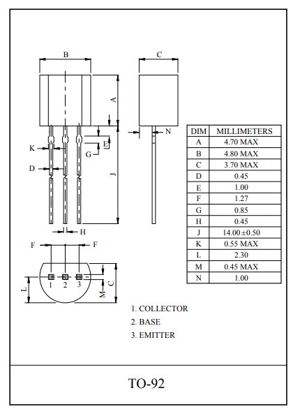 5x BC548 ทรานซิสเตอร์ Transistor NPN 30V 0.1 A