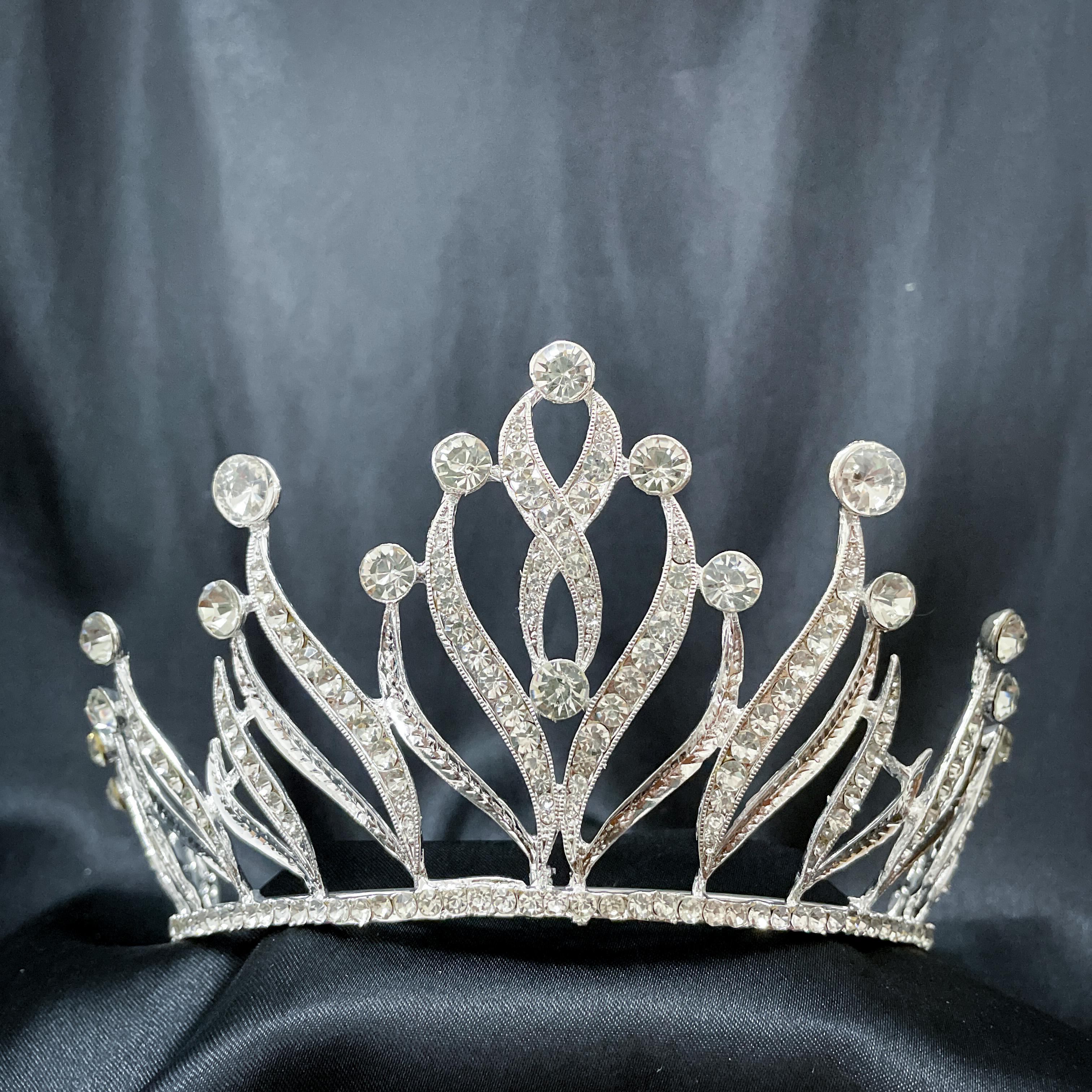 (พร้อมส่ง) เทียร่า 327 สีเงิน มงกุฎนางงาม งานสวย ปราณีต QCเพชรทุกเม็ด สินค้าพร้อมส่งจากไทย