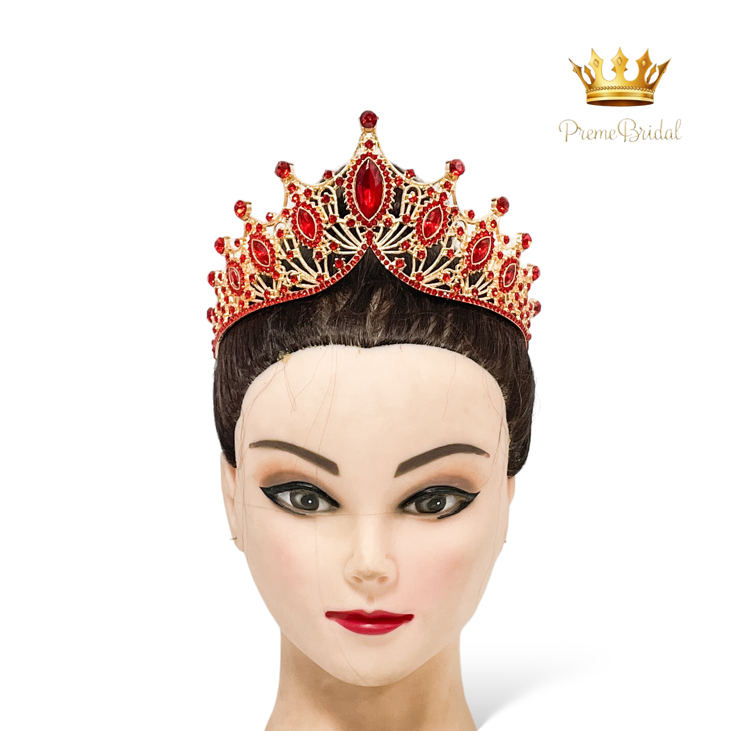 (พร้อมส่ง) เทียร่า 303 สีแดง-ทองB มงกุฎนางงาม งานสวย ปราณีต QCเพชรทุกเม็ด สินค้าพร้อมส่งจากไทย