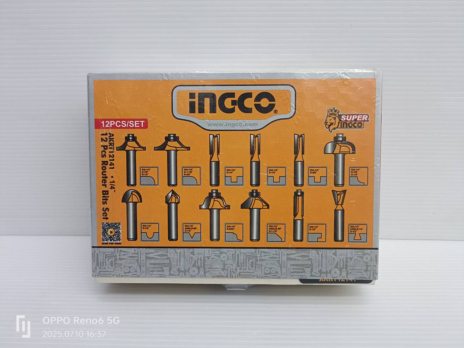 ชุดดอกทริมเมอร์1/4 12ชุดตัว AKRT12141 INGCO