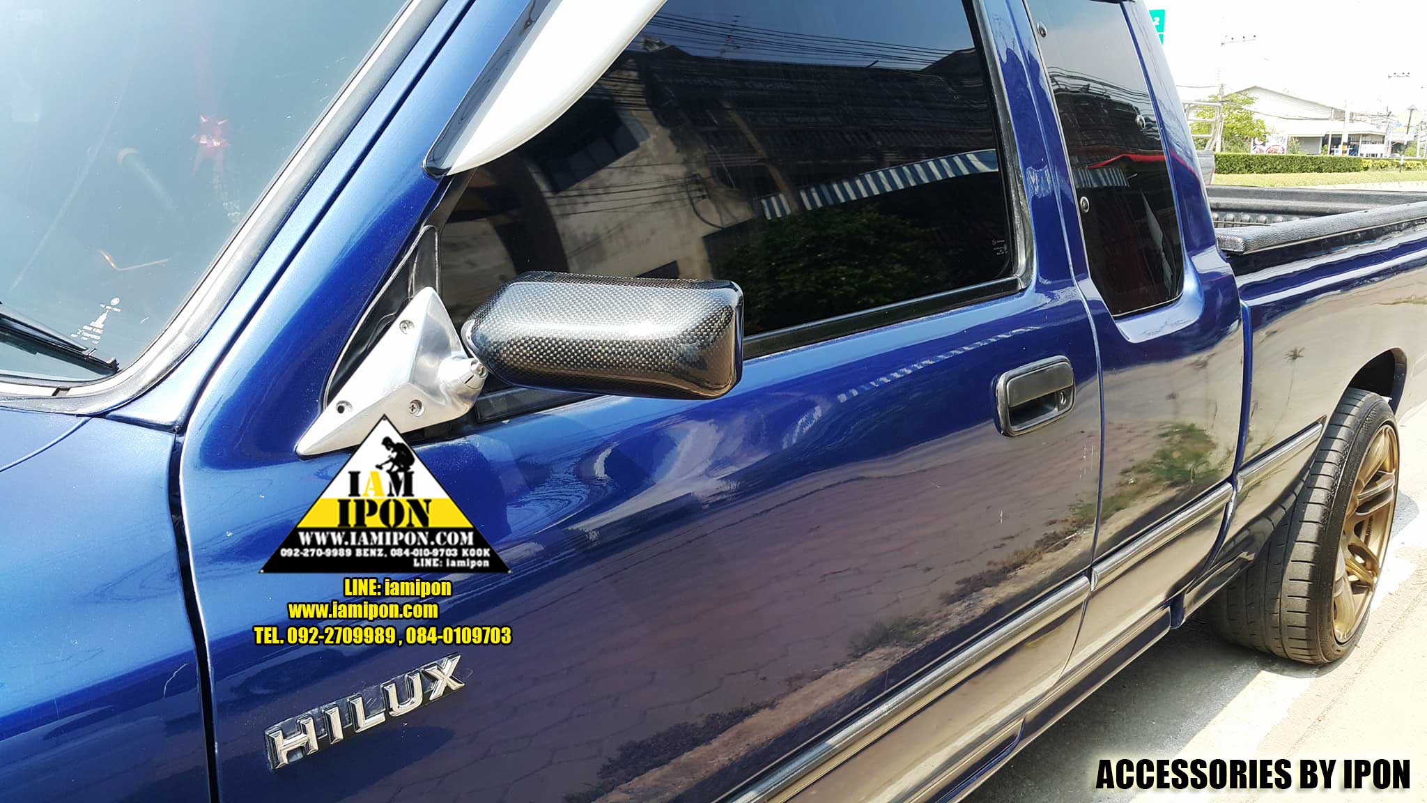 CRAFT SQUARE CARBON กระจกมองข้างคาร์บอนคราฟสเเควร์ เนื้อกระจกฟ้าเข้ม