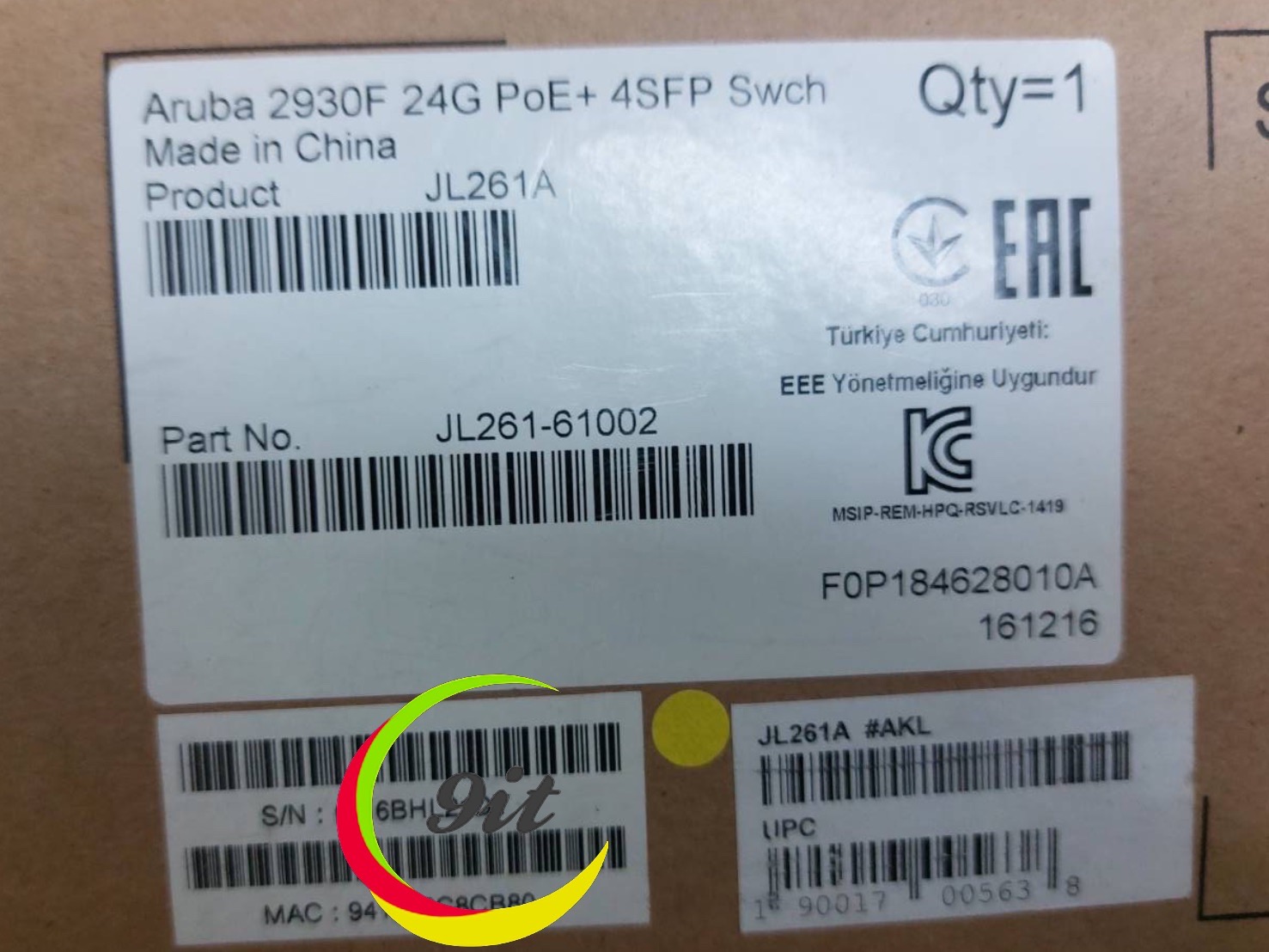 JL261A HPE Aruba 2930F 24G PoE+ 4SFP Switch
