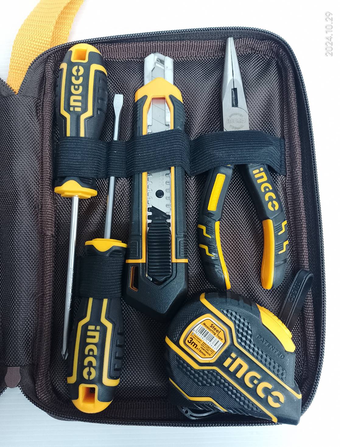 INGCO ชุดเครื่องมือช่าง 9 ชิ้น/ชุด รุ่น HKTH20809 พร้อมกระเป๋าผ้าใส่เครื่องมือ