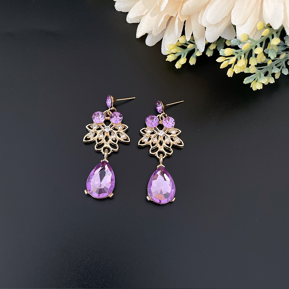 SET006 สีม่วง เครื่องประดับ 3 ชิ้น มงกุฎ สร้อยคอ ต่างหู จัดเซทสวยงาม สินค้าพร้อมส่งจากไทย