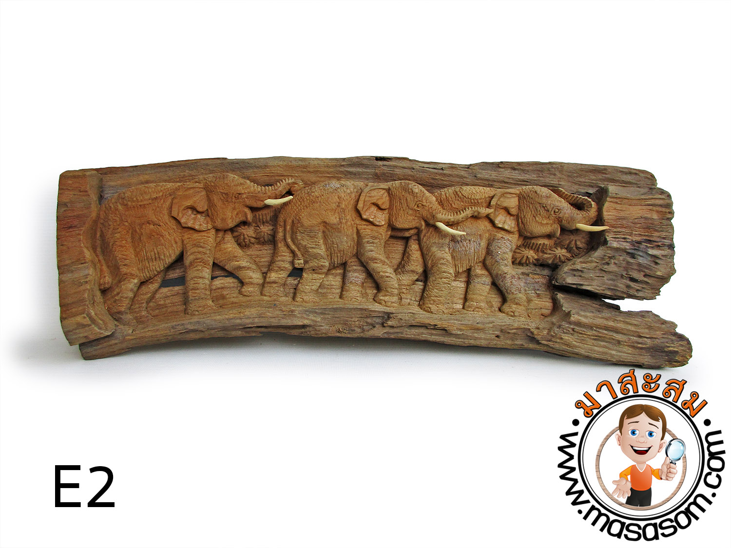 ช้างไม้สักแกะสลัก