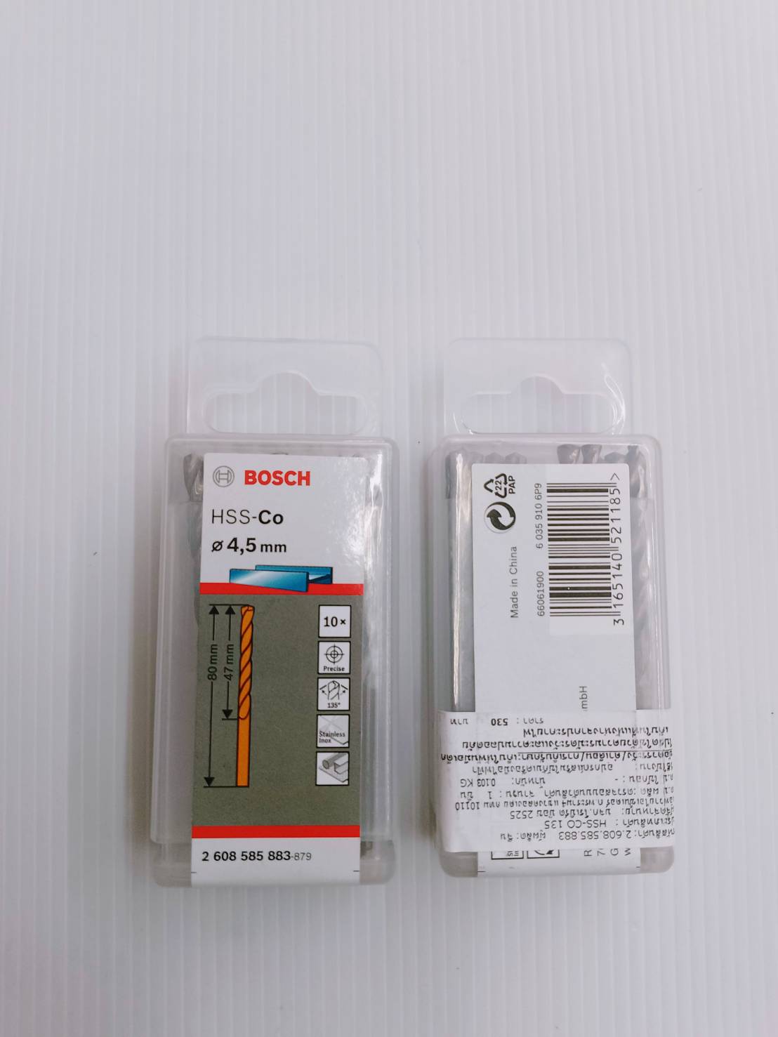ดอกเจาะสแตนเลส HSS-CO 4.5 mm. BOSCH (10ดอก/แพค) 2608585883