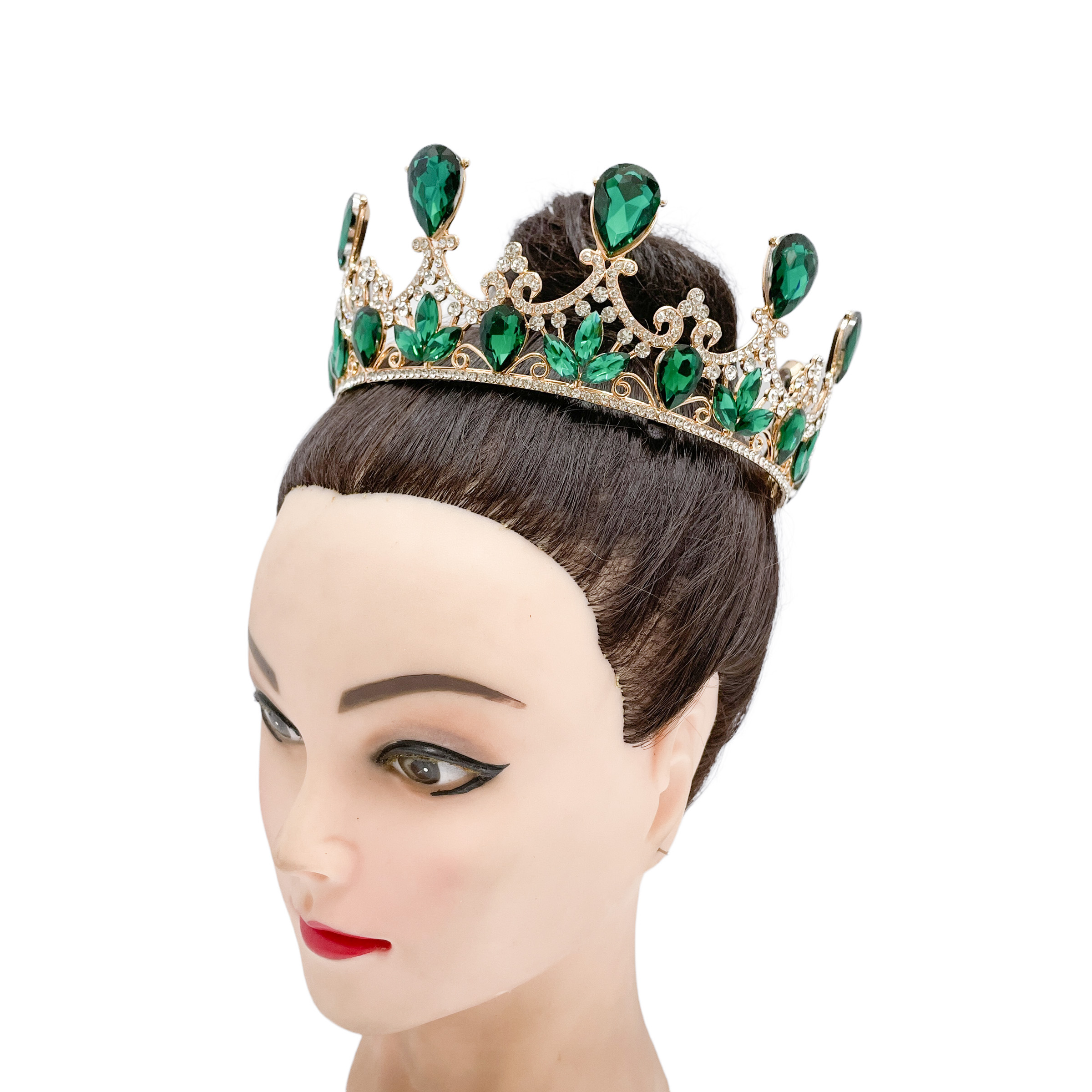 (พร้อมส่ง) มงกุฎ 026 สีเขียว มงกุฎนางงาม มงกุฎเจ้าหญิง งานสวย ปราณีต QCเพชรทุกเม็ด สินค้าพร้อมส่งจากไทย