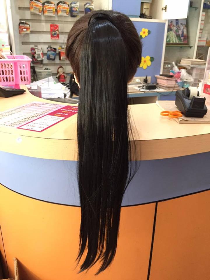 (พร้อมส่ง) วิกหางม้าแบบผูกมีปอยผมตรง ยาว 50 cm