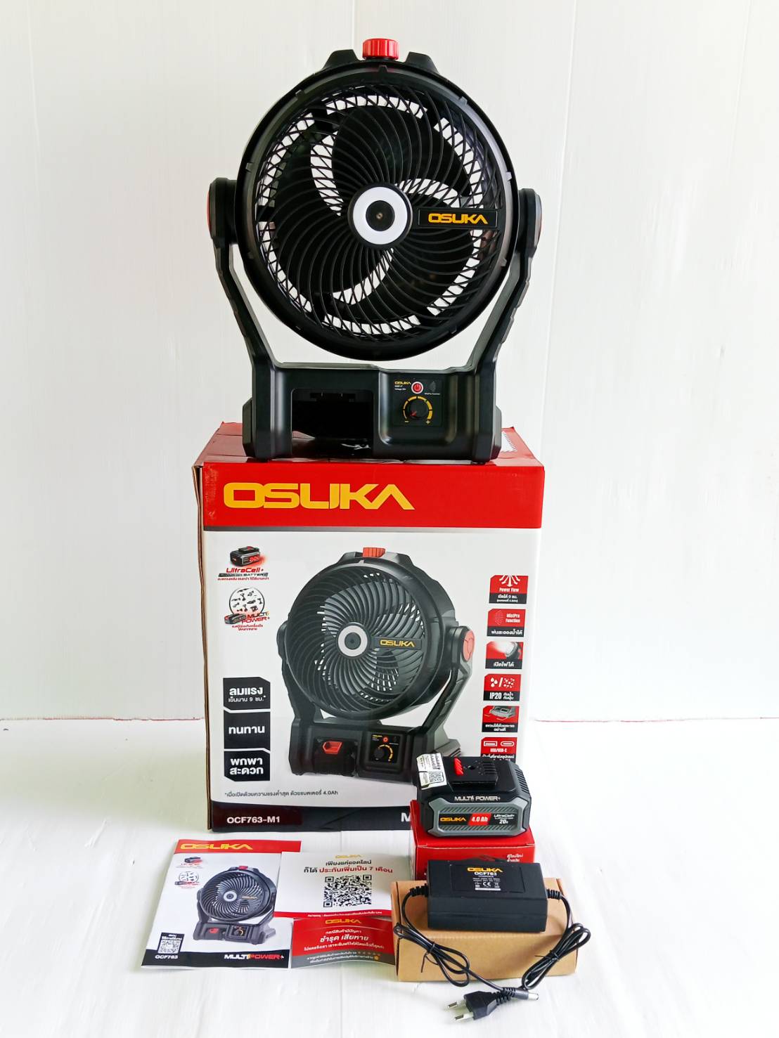 พัดลมไร้สาย 9" OCF763-M1 OSUKA พ่นละอองน้ำได้