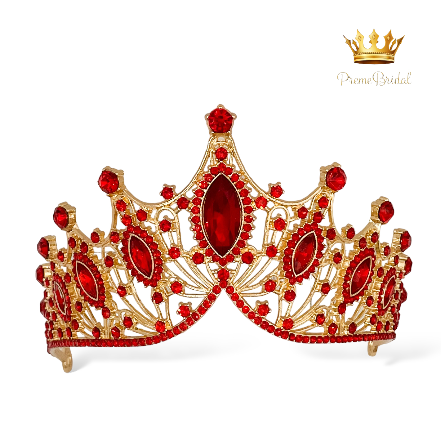 (พร้อมส่ง) เทียร่า 303 สีแดง-ทองB มงกุฎนางงาม งานสวย ปราณีต QCเพชรทุกเม็ด สินค้าพร้อมส่งจากไทย