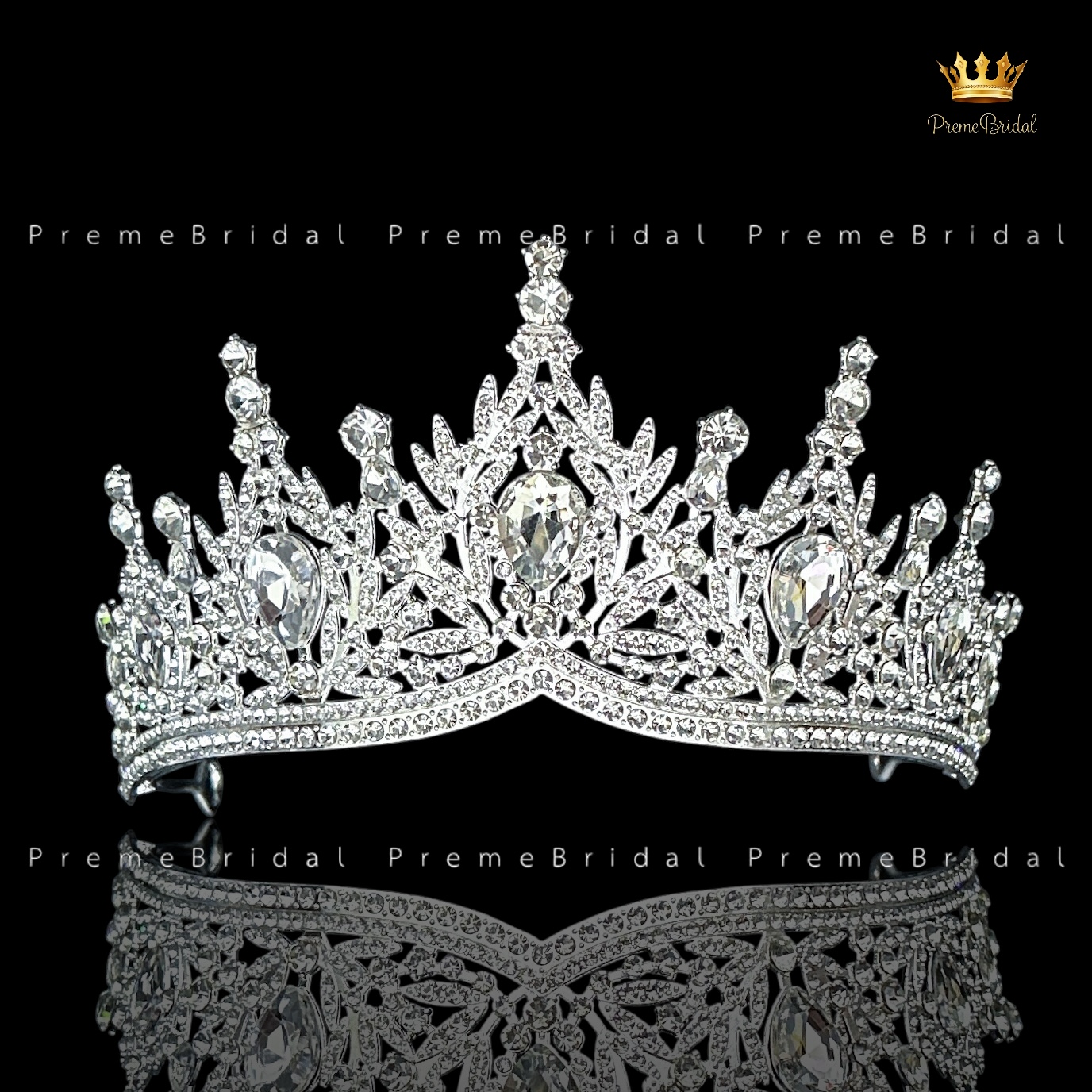 (พร้อมส่ง) เทียร่า 457 สีเงิน มงกุฎครึ่งหัว นางงาม งานสวย ปราณีต QCเพชรทุกเม็ด สินค้าพร้อมส่งจากไทย ไม่ต้องรอจีน