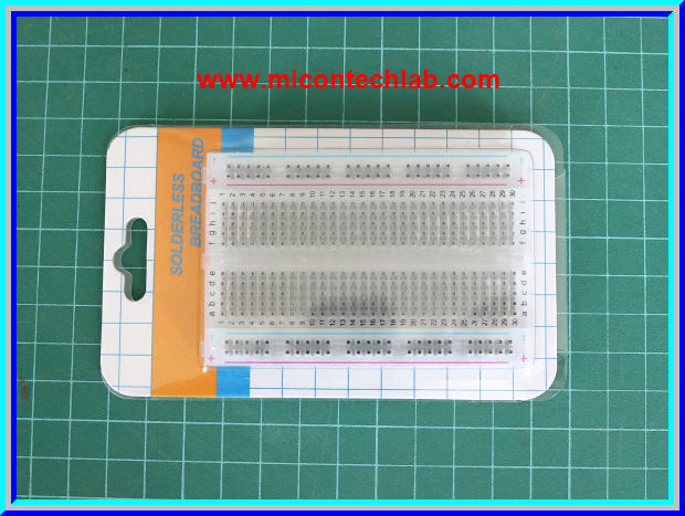 1x เบรดบอร์ดแบบใส ขนาด 400 จุด (Breadboard)