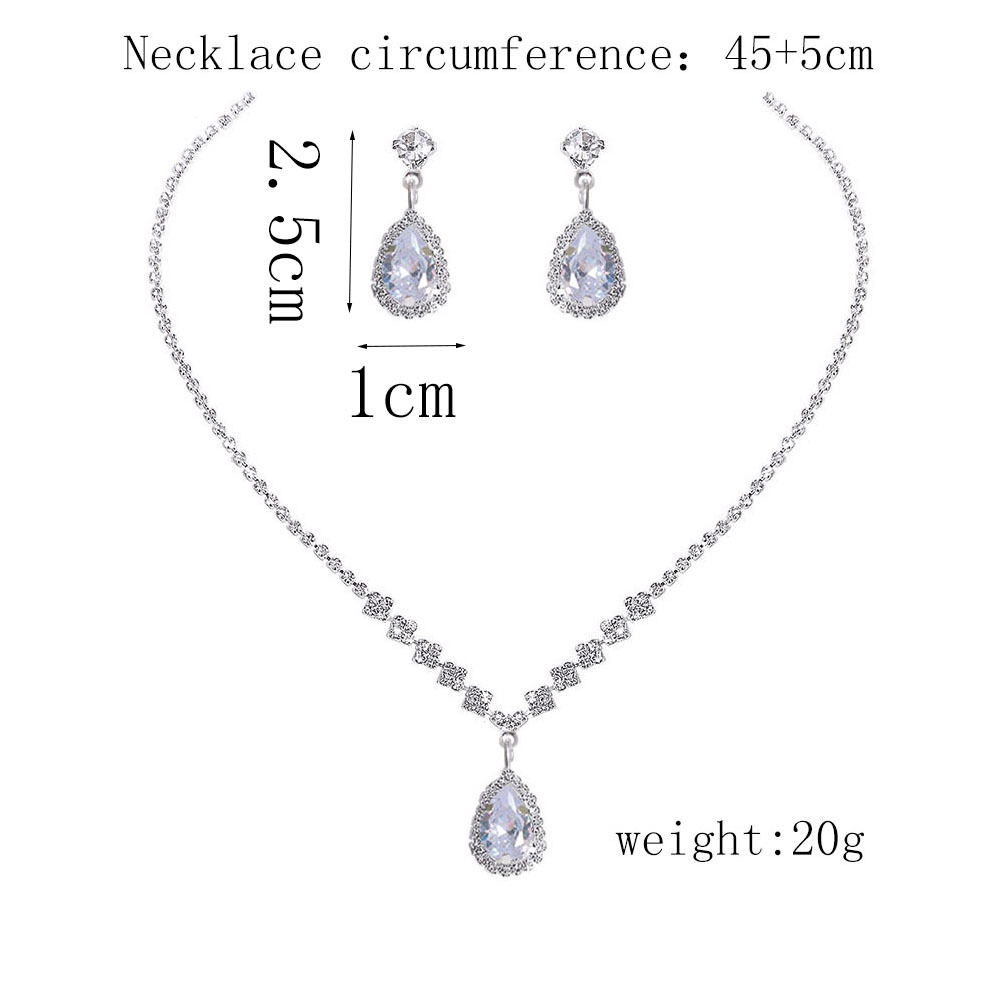 (พร้อมส่ง) สร้อยคอเพชร+ต่างหู 031 (เข็ม)