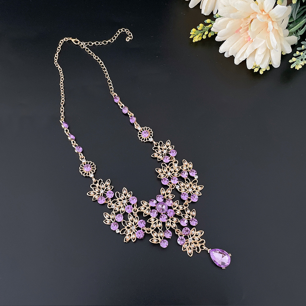 SET006 สีม่วง เครื่องประดับ 3 ชิ้น มงกุฎ สร้อยคอ ต่างหู จัดเซทสวยงาม สินค้าพร้อมส่งจากไทย