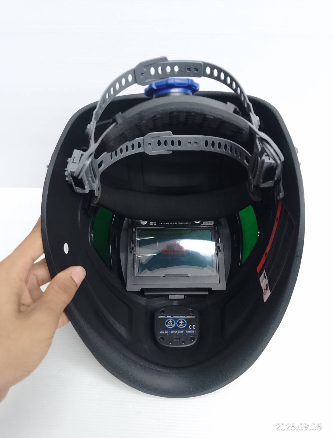 ANDELI หน้ากากปรับแสงอัตโนมัติหน้าจอขนาดใหญ่ มีไฟ LED และมุมมองด้านข้าง MA900VL-AE