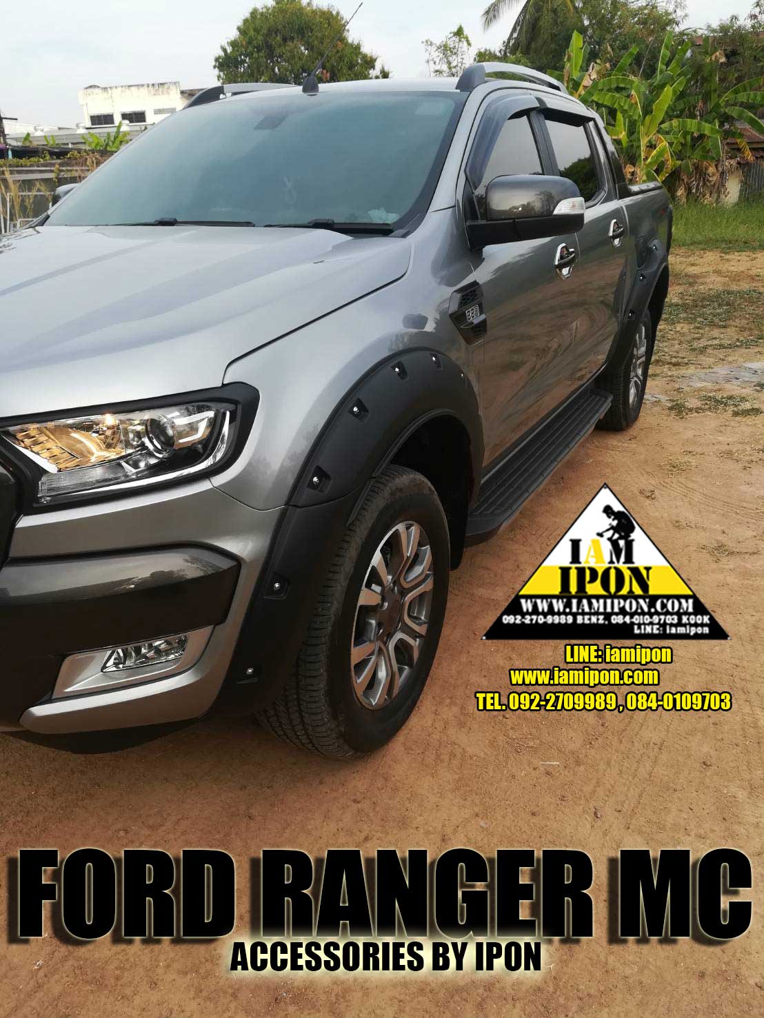 FENDER FORD RANGER MC FLATBLACK 6" โปร่งล้อ 6" มีหมุดหลอกดำด้านฟอร์ดเรนเจอร์ MC