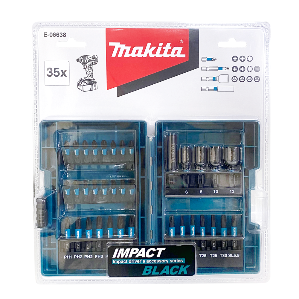 ชุดดอกไขควงสีดำ35ชิ้น พร้อมกล่อง E-06638 MAKITA