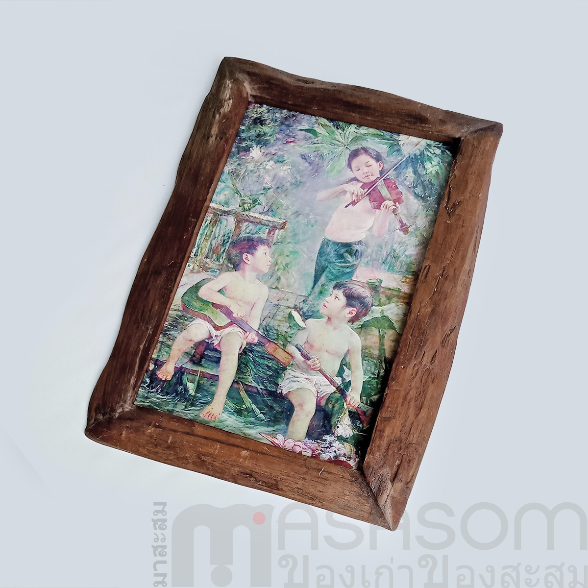 กรอบรูปไม้เก่ารูปเด็ก
