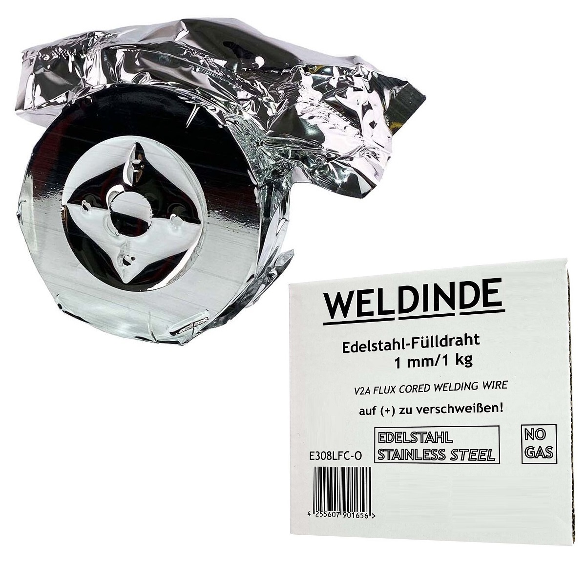 ลวดเชื่อมMIG สแตนเลส 1.0mm. 1Kg. E308LFC-0 WELDINDE
