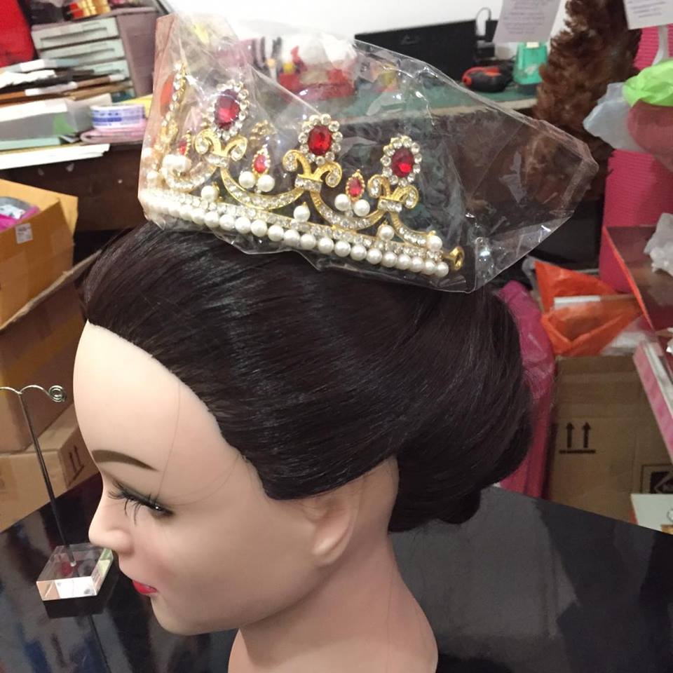 (พร้อมส่ง) เทียร่า 059 สีแดง-ทอง