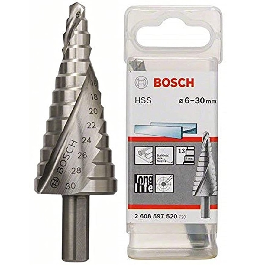 ดอกสเต็ป HSS 13 step 6-30mm. (Silver) BOSCH