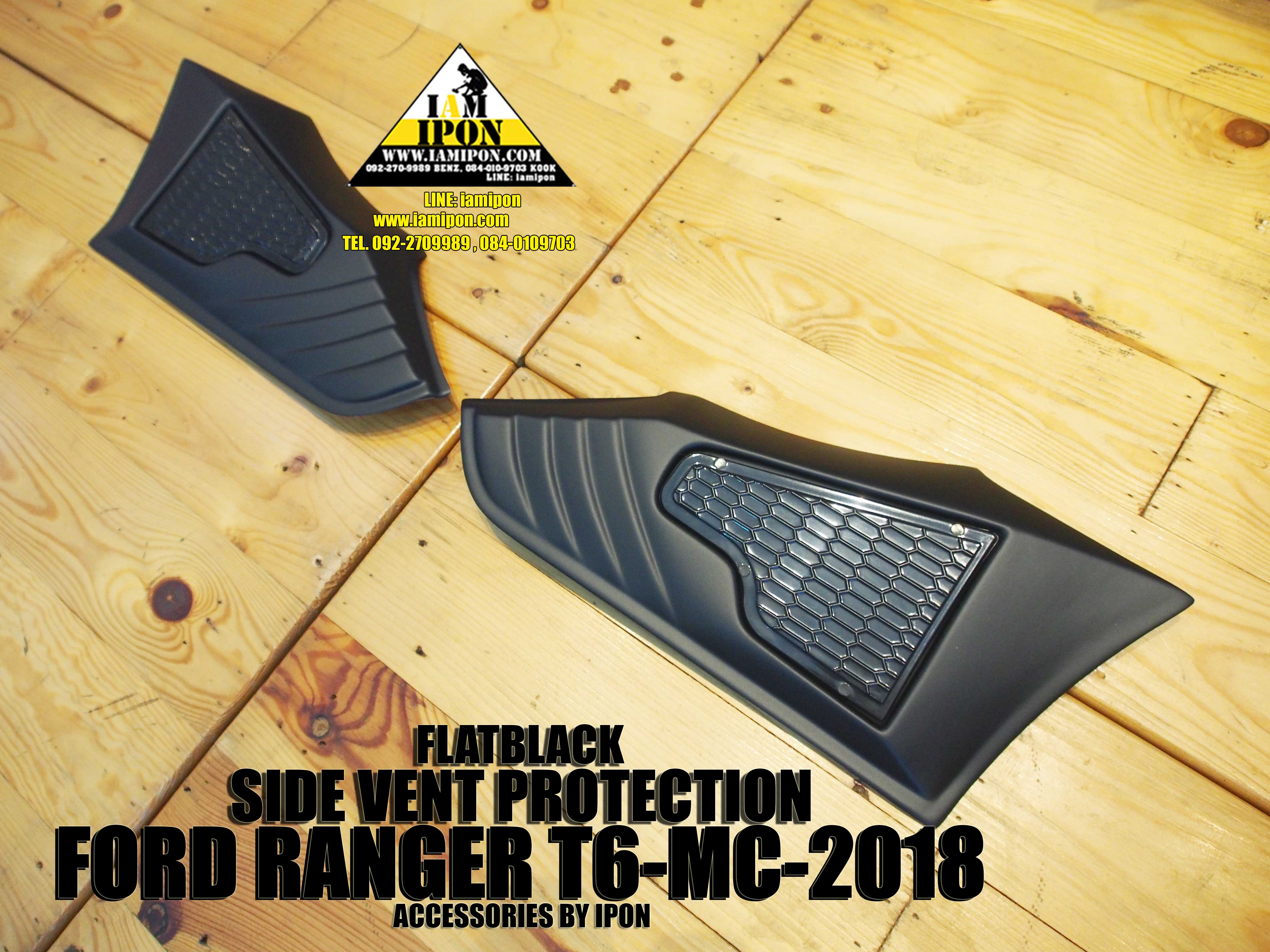 SIDE VENT PROTECTION FORDRANGER T6-MC-2018 FLATBLACK ชุดเสริมแก้มข้างดำด้าน ฟอร์ดเรนเจอร์ T6-MC-2018