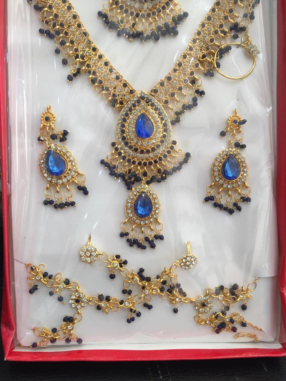 (พร้อมส่ง) เครื่องประดับอินเดีย 012 สีน้ำเงิน