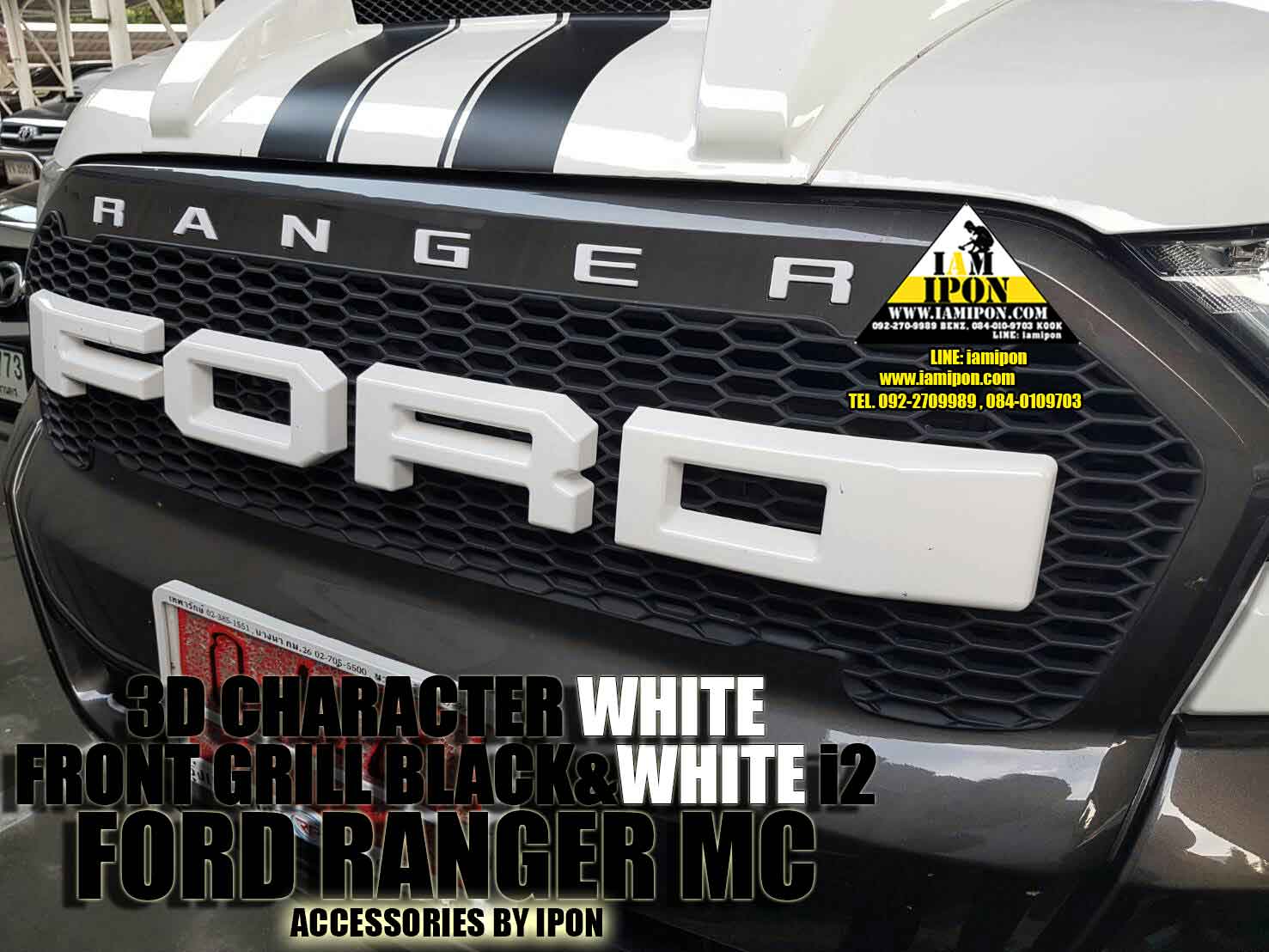 3D CHARACTER FRONT GRILL FORD RANGER MC ตัวหนังสือติดกระจังหน้าฟอร์ดเรนเจอร์ MC