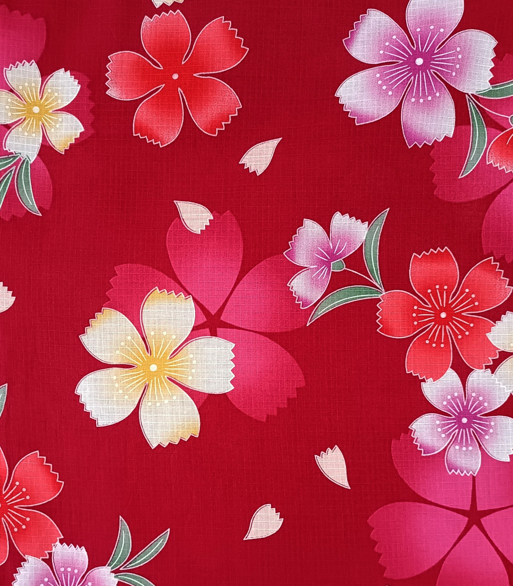 ยูกาตะแดงซากุระ02 size: S-M เหมาะกันคนสูงไม่เกิน160cm