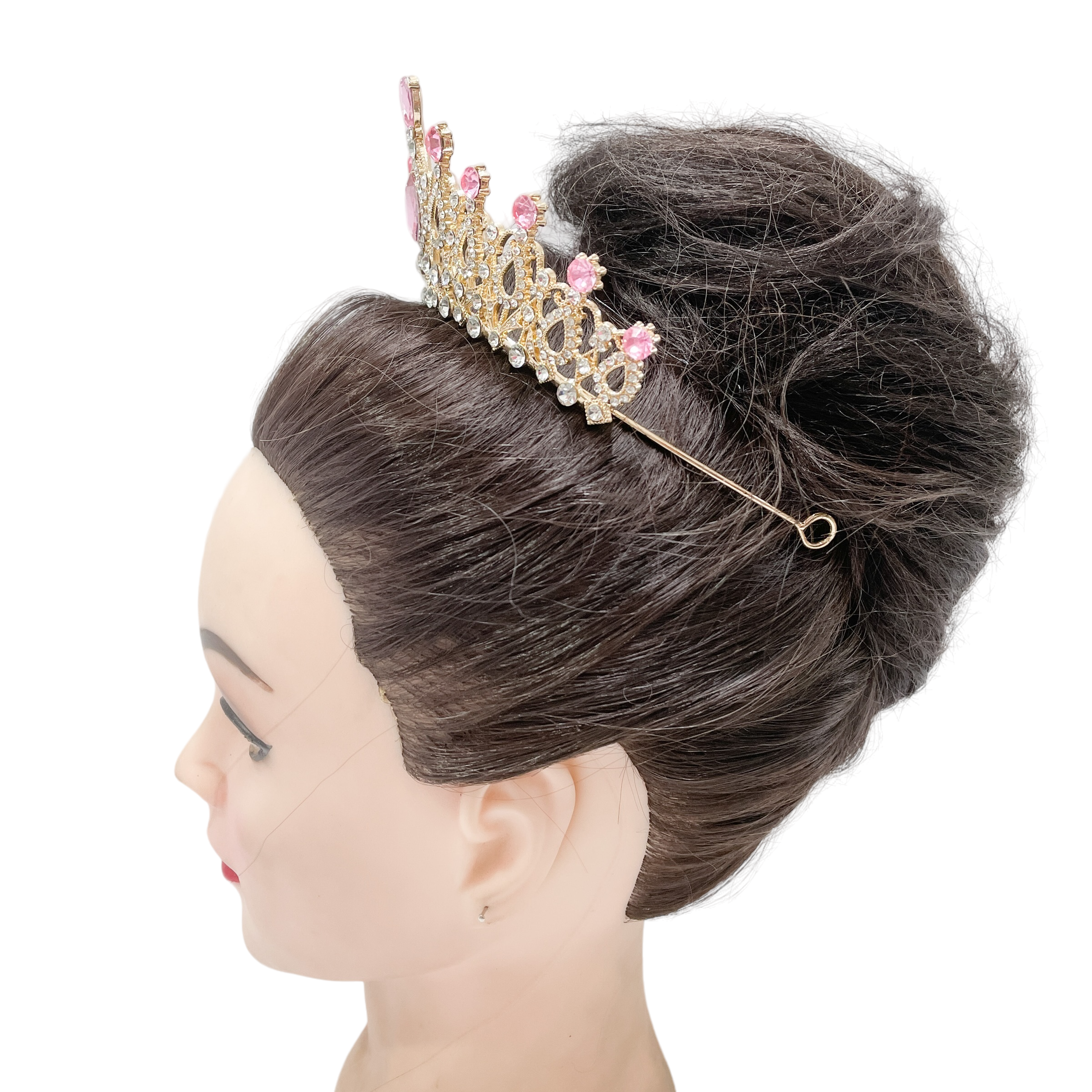 (พร้อมส่ง) เทียร่า 004 สีทอง-ชมพู มงกุฎนางงาม มงกุฎเจ้าหญิง งานสวย ปราณีต QCเพชรทุกเม็ด สินค้าพร้อมส่งจากไทย